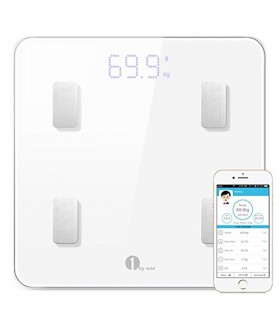 1byone Digital Weight Bathroom Scale Bluetooth Smart Wireless Body Fat Scale with IOS and Android App to Manage Body weight, Bod