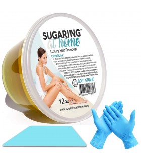 Sugaring Soft for Legs Bondage Technique, Strips Organic Waxing Includes Gloves and Applicator